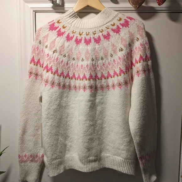 Rachel Zoe top blouse sweater pullover knit size L color beige pink - Picture 9 of 9